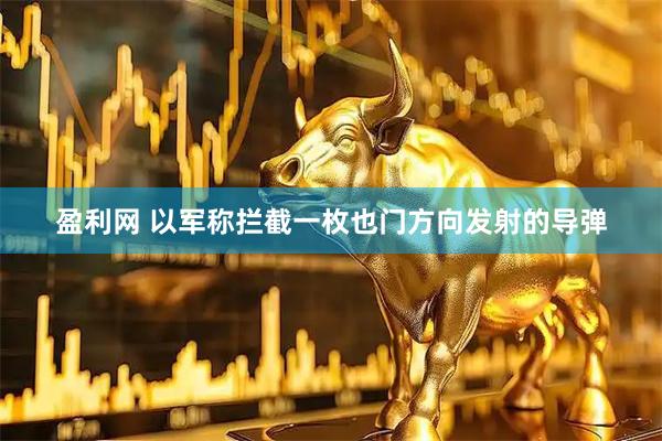 盈利网 以军称拦截一枚也门方向发射的导弹